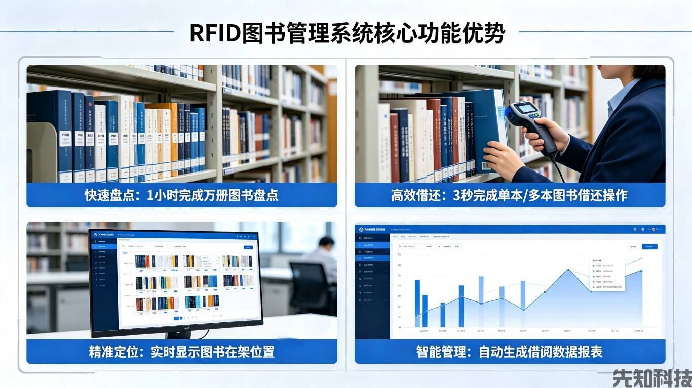 RFID图书管理系统功能优势与智慧图书馆解决方案(图2)