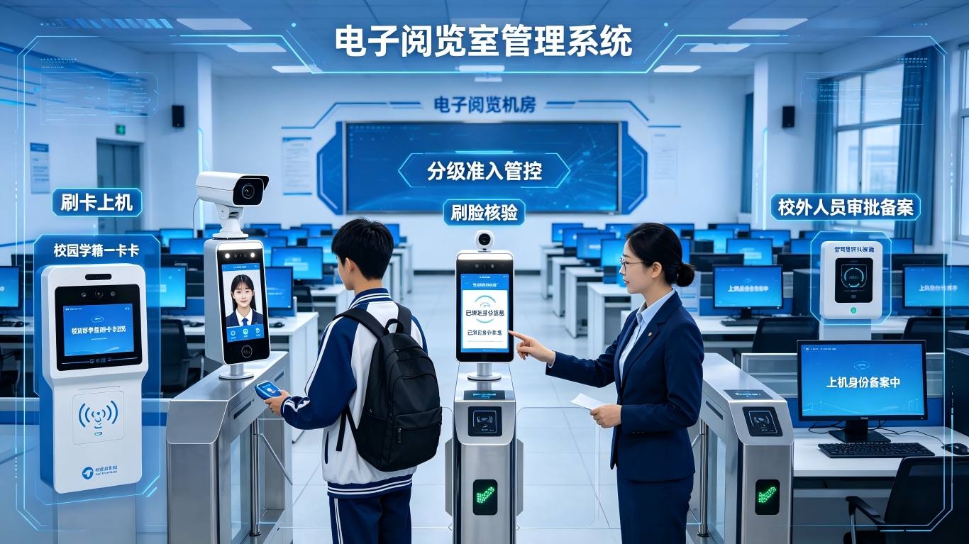 电子阅览室管理系统(图2) 电子阅览室管理系统:校园图书馆上机运维一体化(图2)