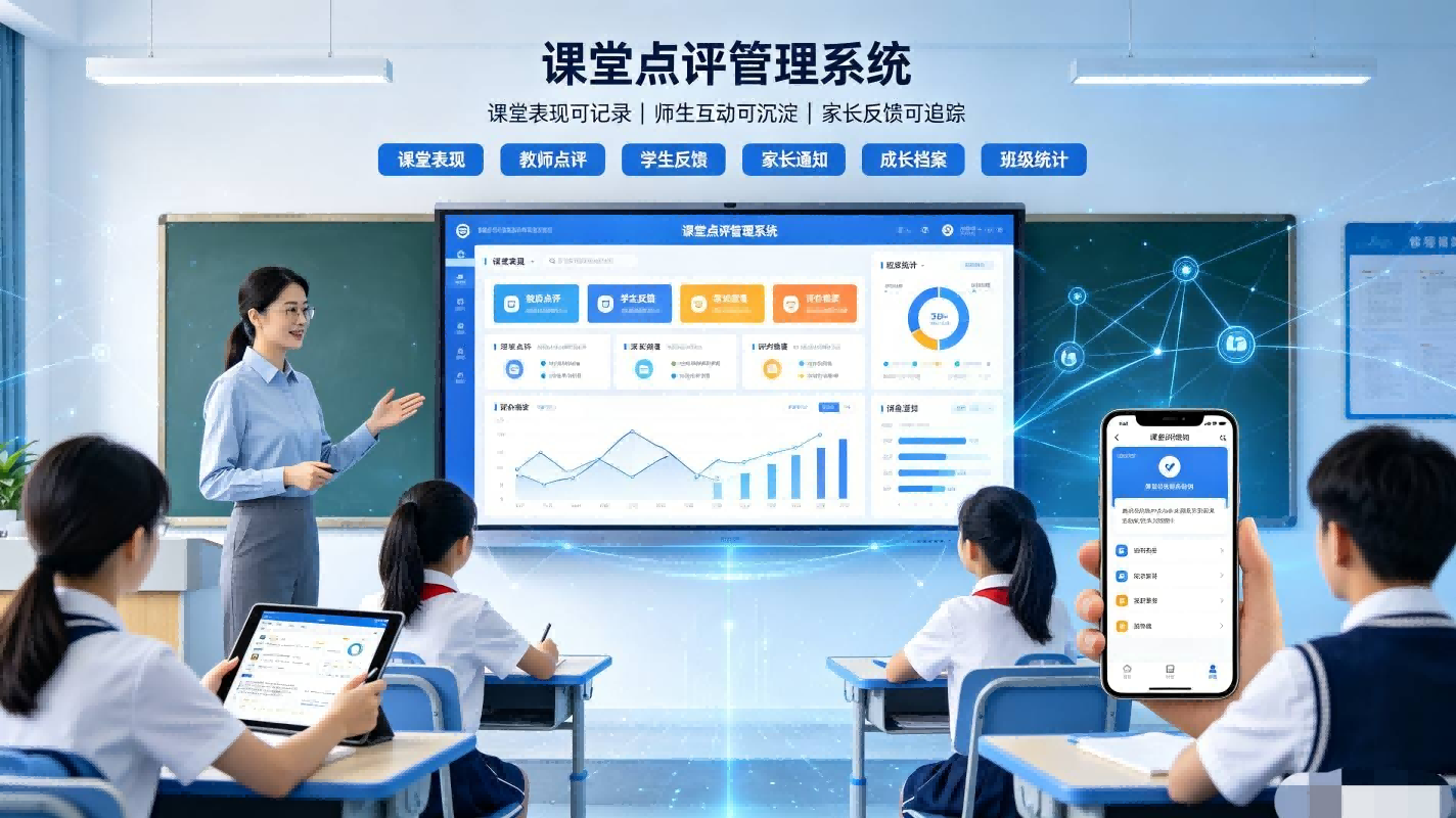 课堂点评管理系统:AI智慧课堂评价与教学质量闭环管控平台(图1) 课堂点评管理系统:AI智慧课堂评价与教学质量闭环管控平台(图1)
