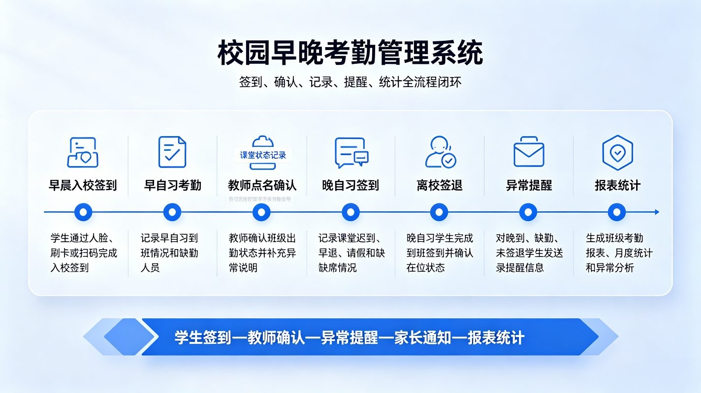 校园早晚考勤管理系统解决方案(图1) 校园早晚考勤管理系统解决方案(图1)