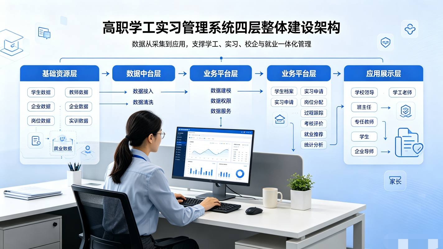 高职学工实习一体化管理系统:校企双师共管数据闭环平台(图3) 高职学工实习一体化管理系统:校企双师共管数据闭环平台(图3)