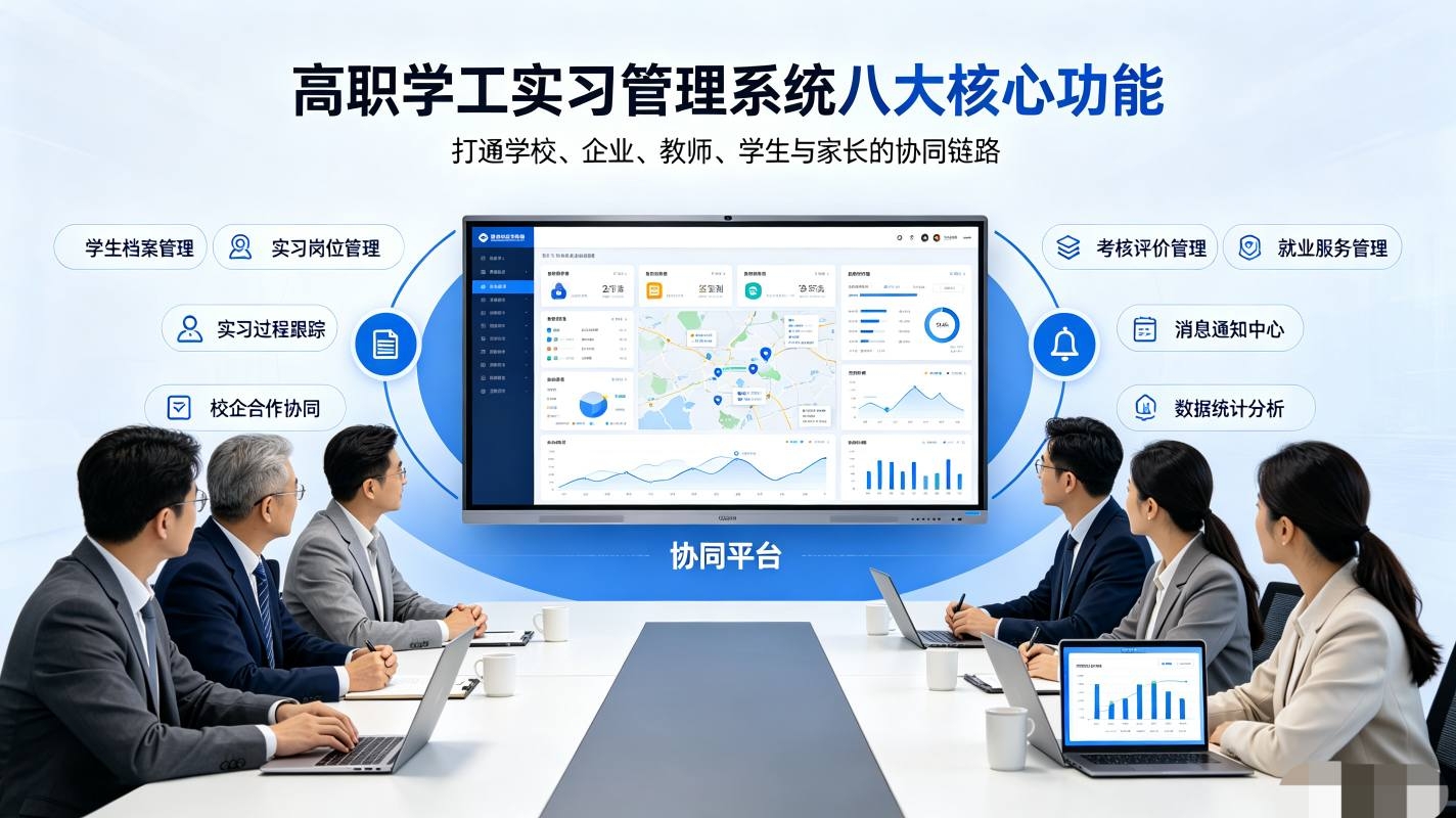 高职学工实习一体化管理系统:校企双师共管数据闭环平台(图4) 高职学工实习一体化管理系统:校企双师共管数据闭环平台(图4)