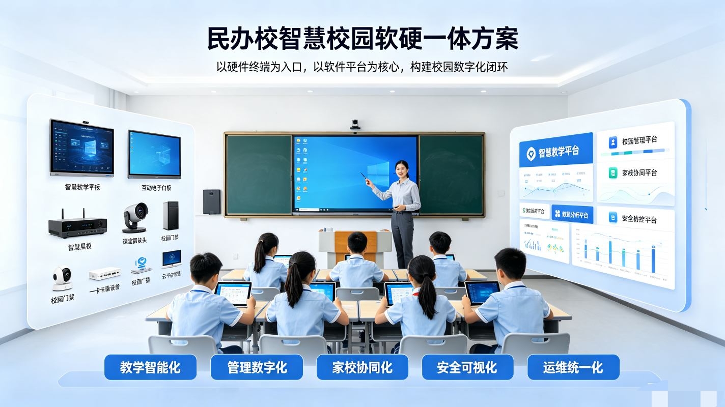 民办校智慧校园软硬一体方案：高性价比数字化整体解决方案
