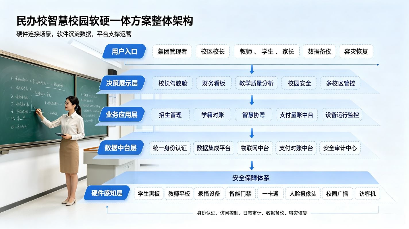 民办校智慧校园软硬一体方案:高性价比数字化整体解决方案(图2) 民办校智慧校园软硬一体方案:高性价比数字化整体解决方案(图2)
