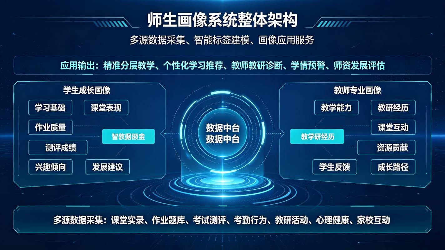 师生画像系统:AI大数据五育精准评价与师生成长解决方案(图1) 师生画像系统:AI大数据五育精准评价与师生成长解决方案(图1)