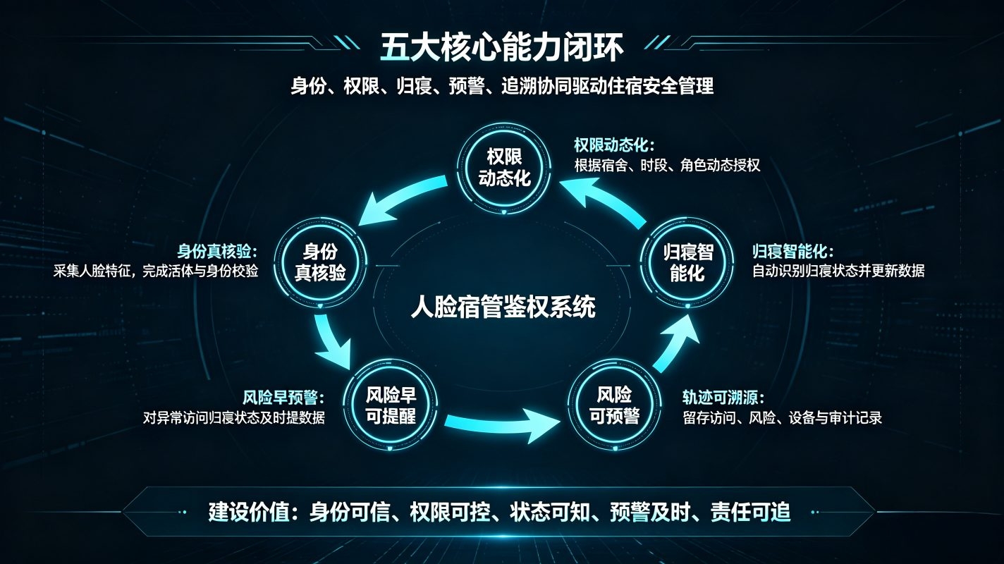 人脸宿管鉴权系统:AI无感归寝·动态权限风控解决方案(图3) 人脸宿管鉴权系统:AI无感归寝·动态权限风控解决方案(图3)