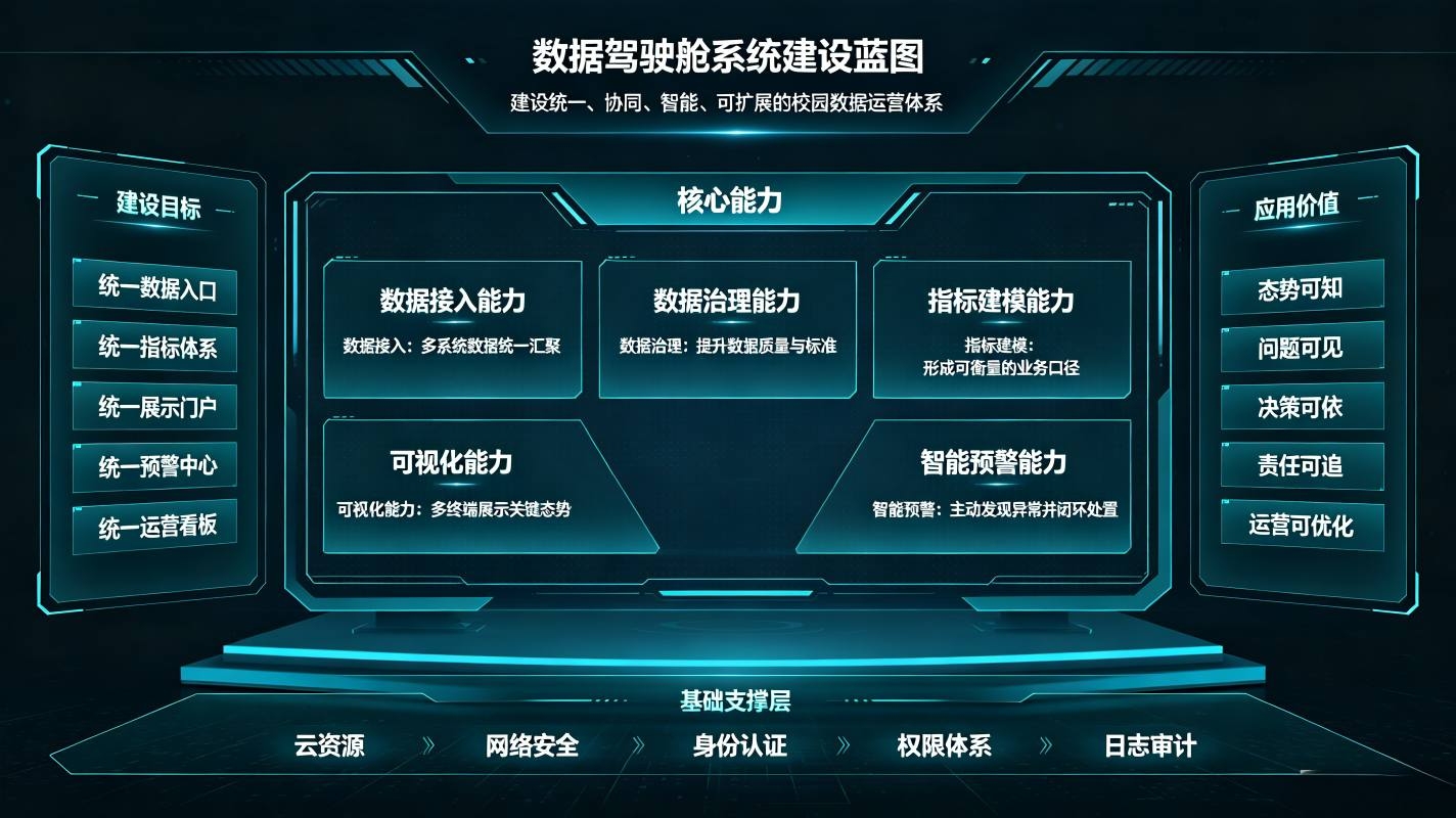 数据驾驶舱系统:智慧校园全域数据汇聚·可视化大屏(图2) 数据驾驶舱系统:智慧校园全域数据汇聚·可视化大屏(图2)