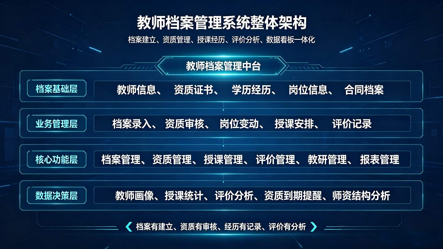 教师档案管理系统:考核成长·人事风控全流程解决方案(图2) 教师档案管理系统:考核成长·人事风控全流程解决方案(图2)