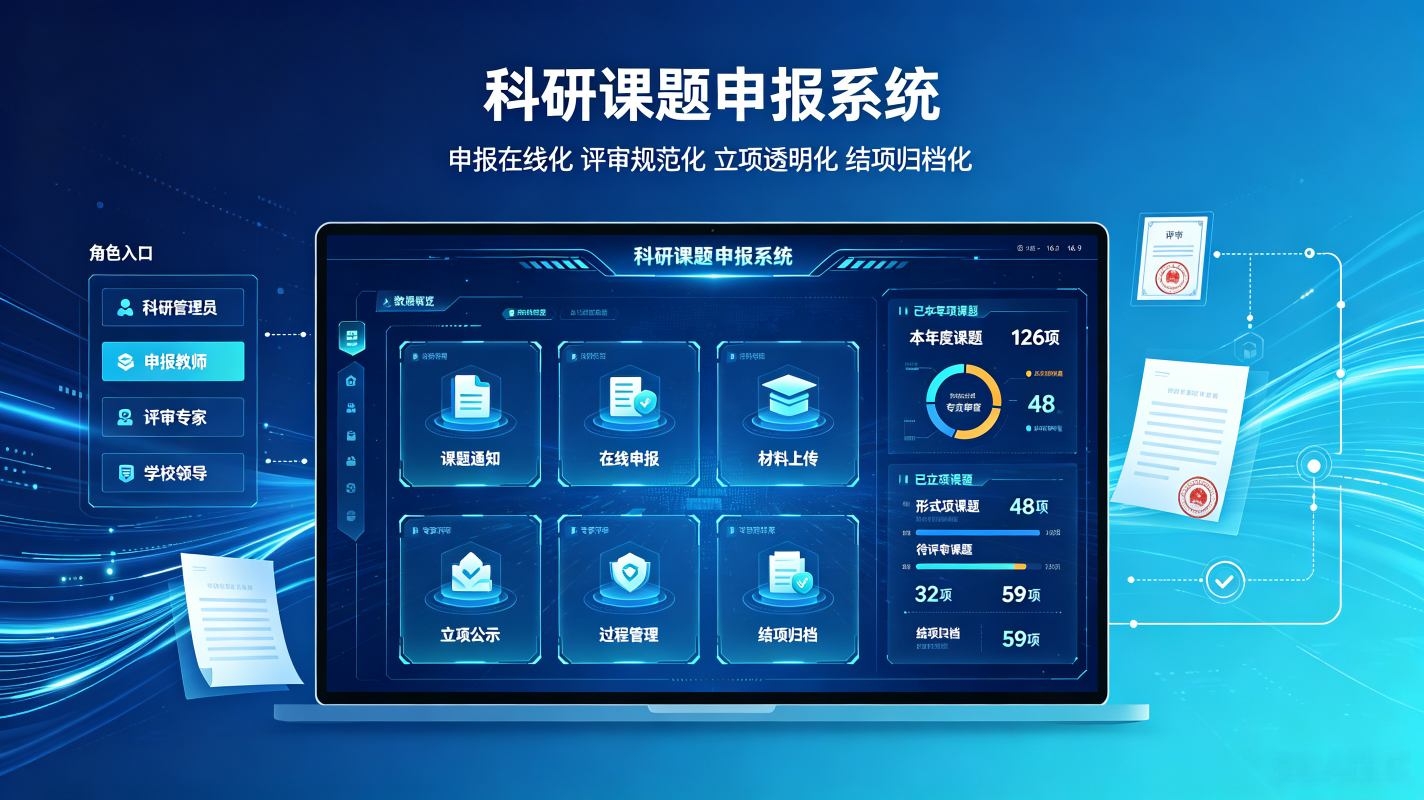 科研课题申报系统解决方案：科研台账合规、教研科研赋能平台