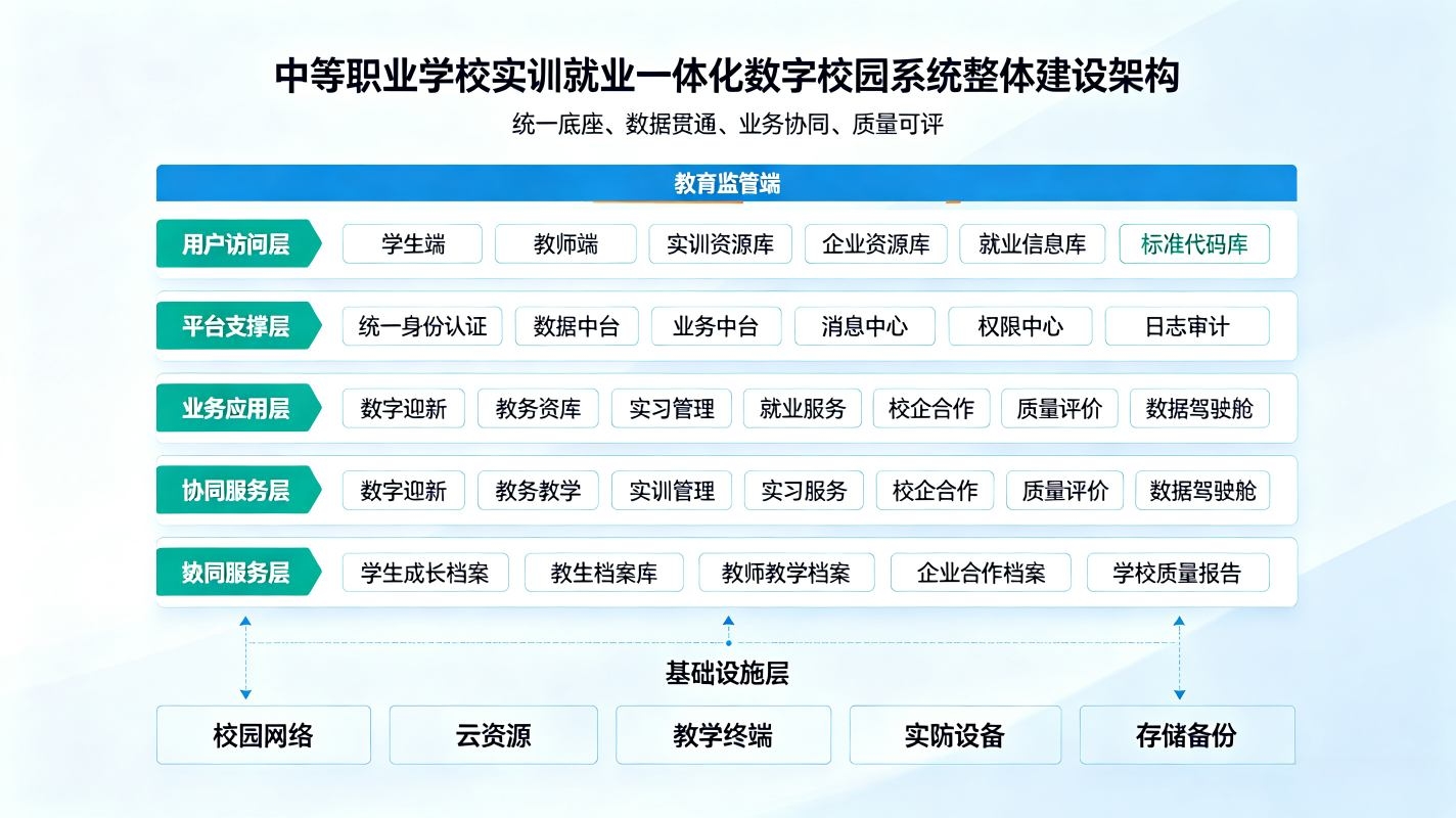 中等职业学校实训就业一体化数字校园解决方案(图2) 中等职业学校实训就业一体化数字校园解决方案(图2)