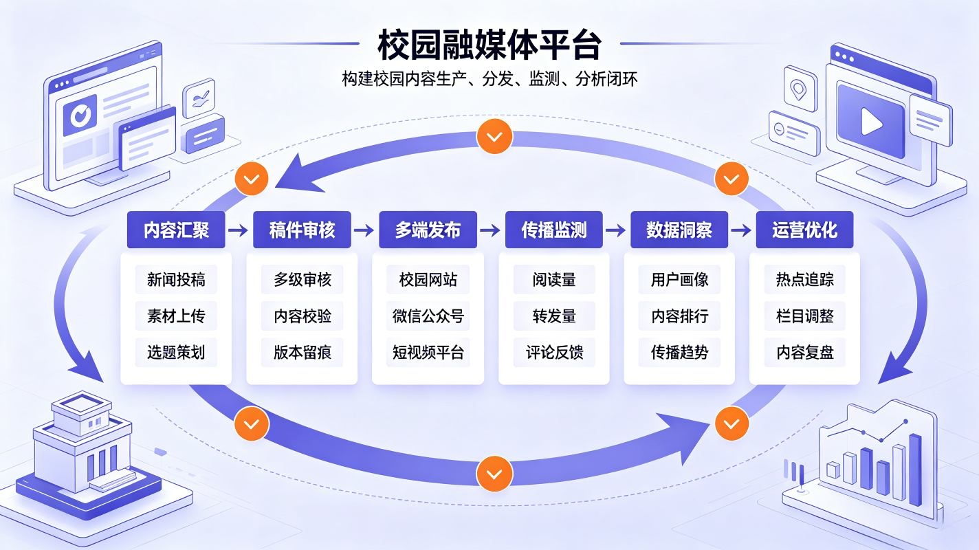 校园融媒体平台：新媒体矩阵，校园文化数字化解决方案