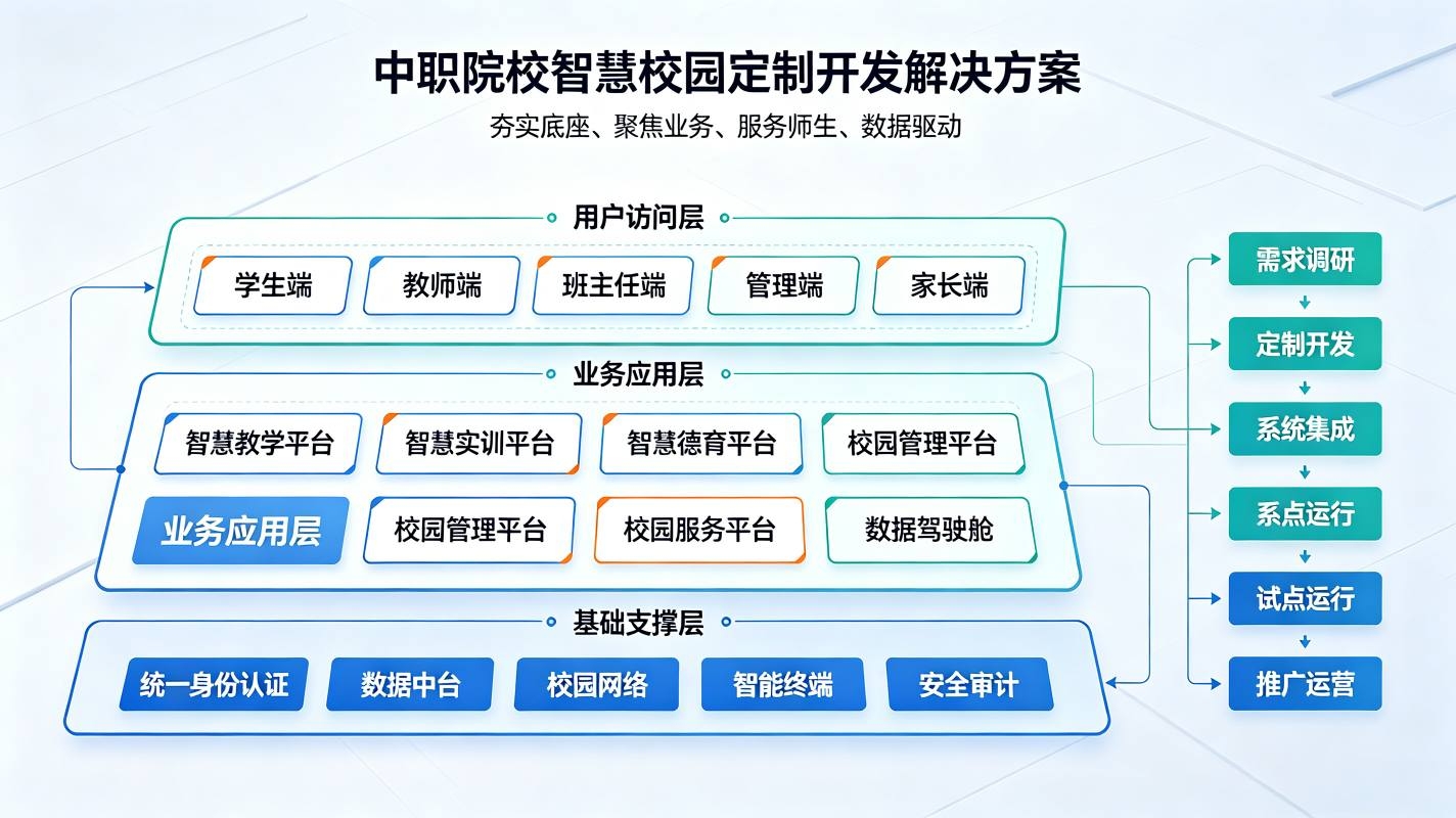 中职院校智慧校园定制开发解决方案：职教合规办学一体化