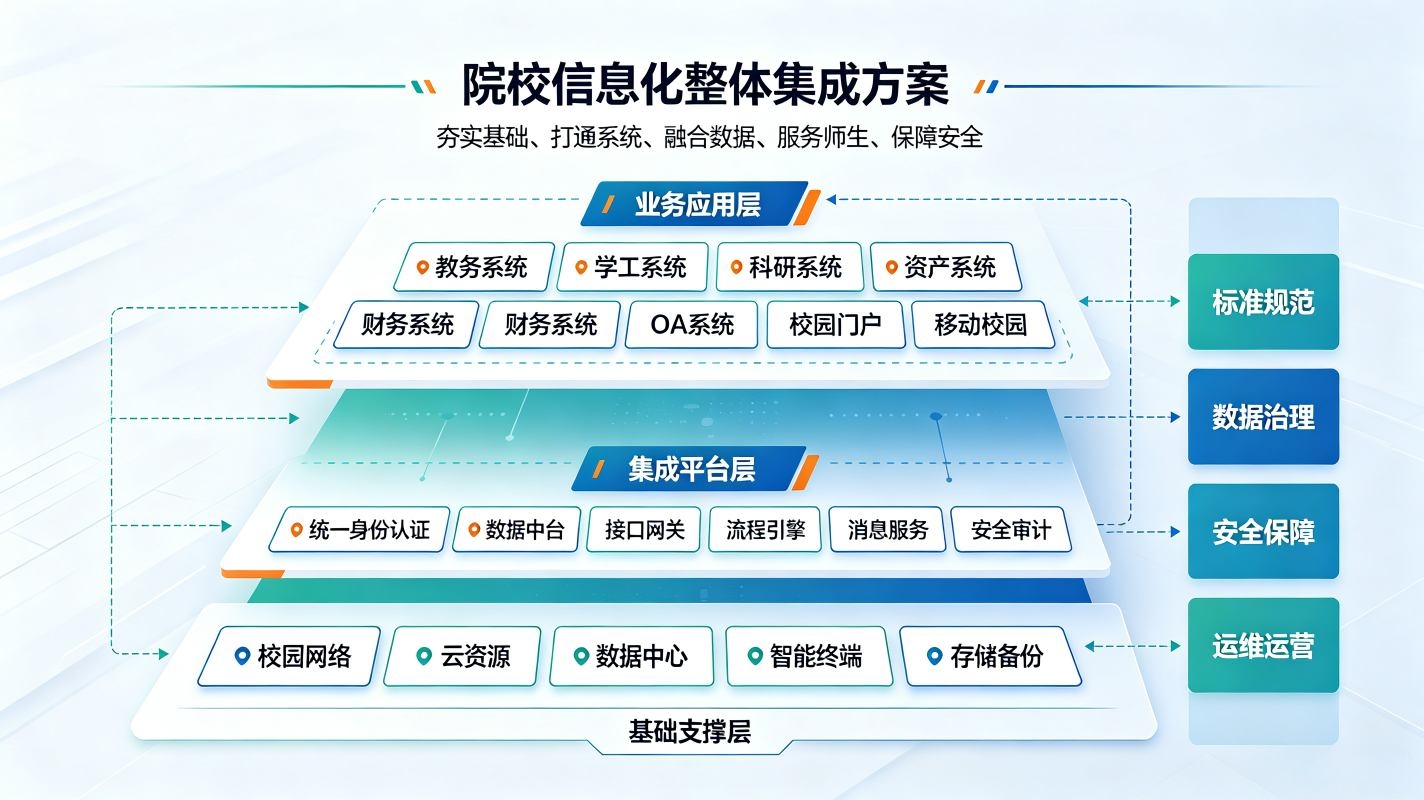 院校信息化整体集成方案:智慧校园一体化建设解决方案(图3) 院校信息化整体集成方案:智慧校园一体化建设解决方案(图3)
