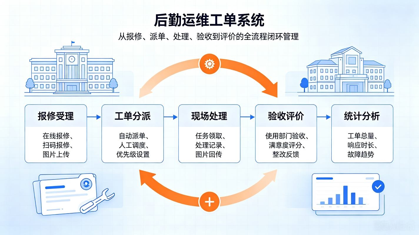 后勤运维工单系统：后勤数字化管控解决方案