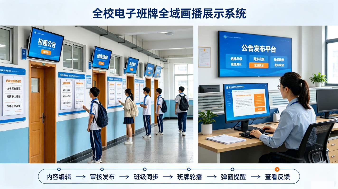 班牌校园公告推送系统:校园信息一体化推送解决方案(图3) 班牌校园公告推送系统:校园信息一体化推送解决方案(图3)