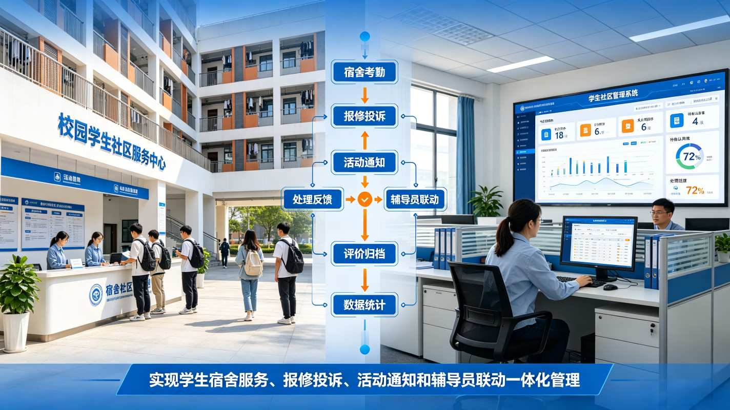 学生社区管理系统解决方案：宿舍楼宇管控、日常行为治理平台