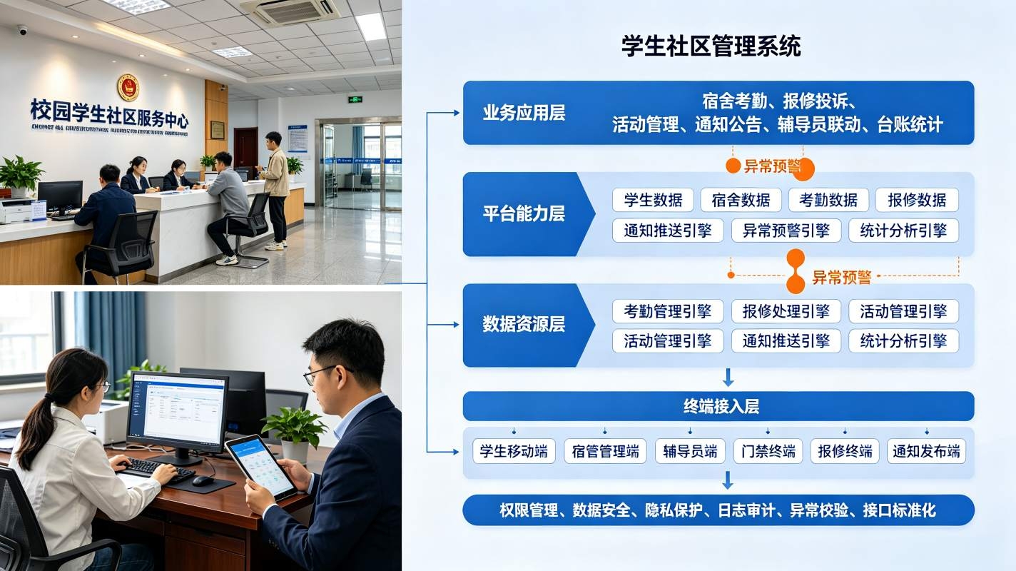学生社区管理系统解决方案：宿舍楼宇管控、日常行为治理平台(图2)