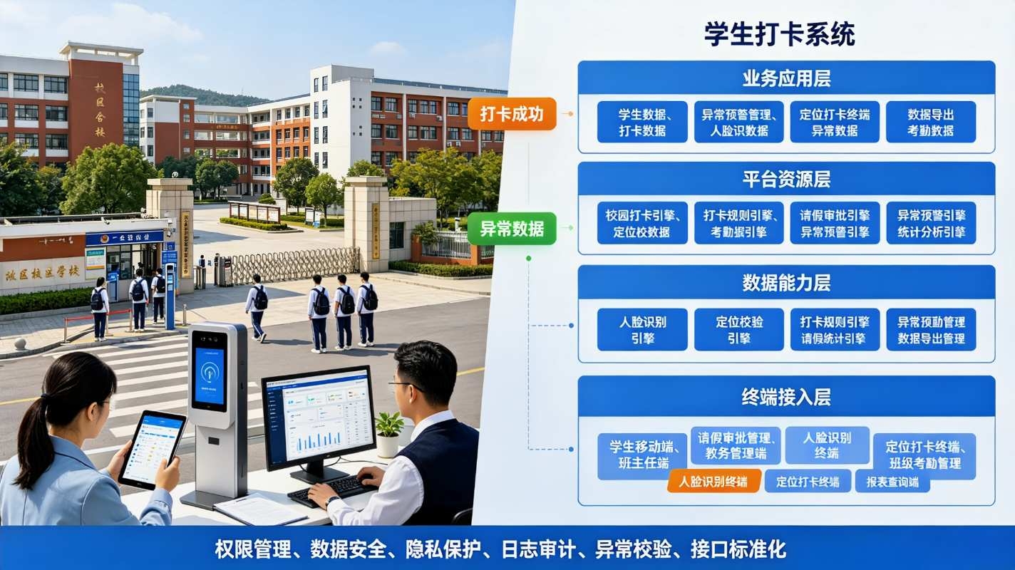 学生打卡系统:异常预警督办,家校联动闭环平台(图2) 学生打卡系统:异常预警督办,家校联动闭环平台(图2)