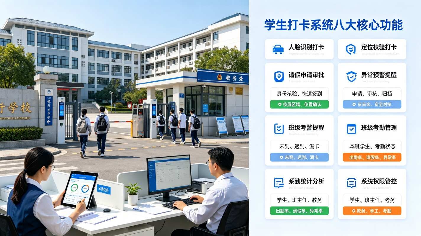 学生打卡系统:异常预警督办,家校联动闭环平台(图3) 学生打卡系统:异常预警督办,家校联动闭环平台(图3)