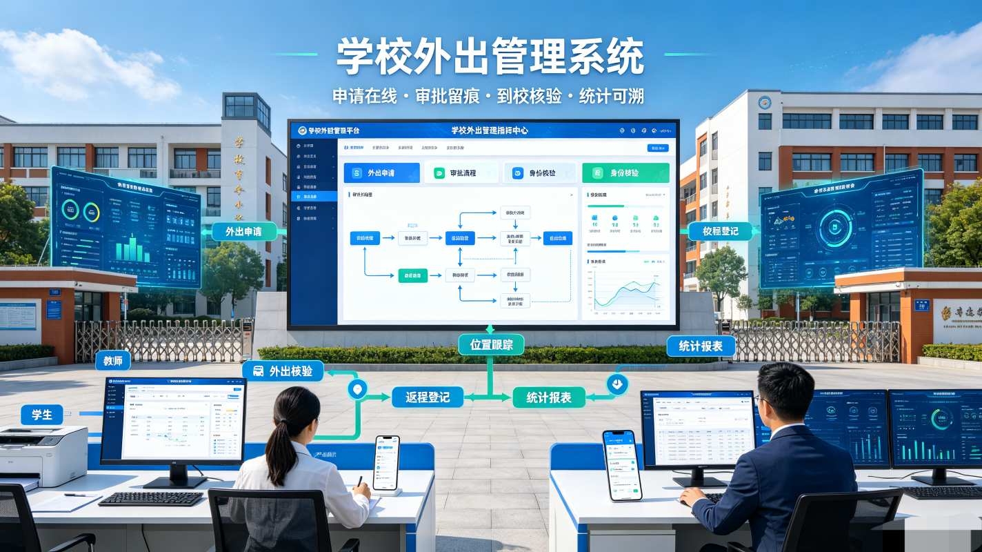 外出管理系统：教职工外出审批、实践带队与数据统计管理平台