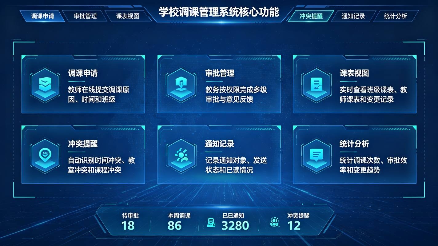 调课管理系统：教师班级调课、审核管控与数据统计分析平台(图3)