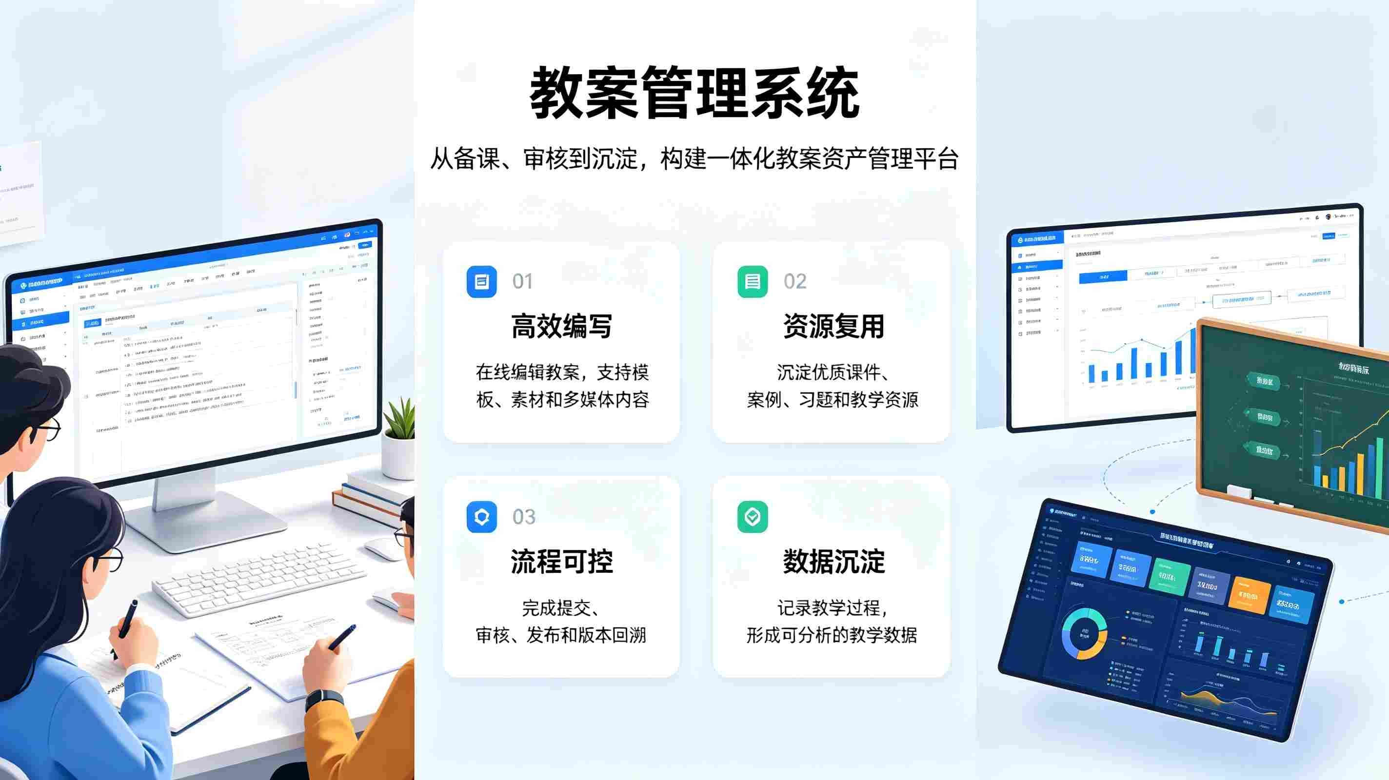 教案管理系统：校园教案试卷规范化管理与智能评分平台