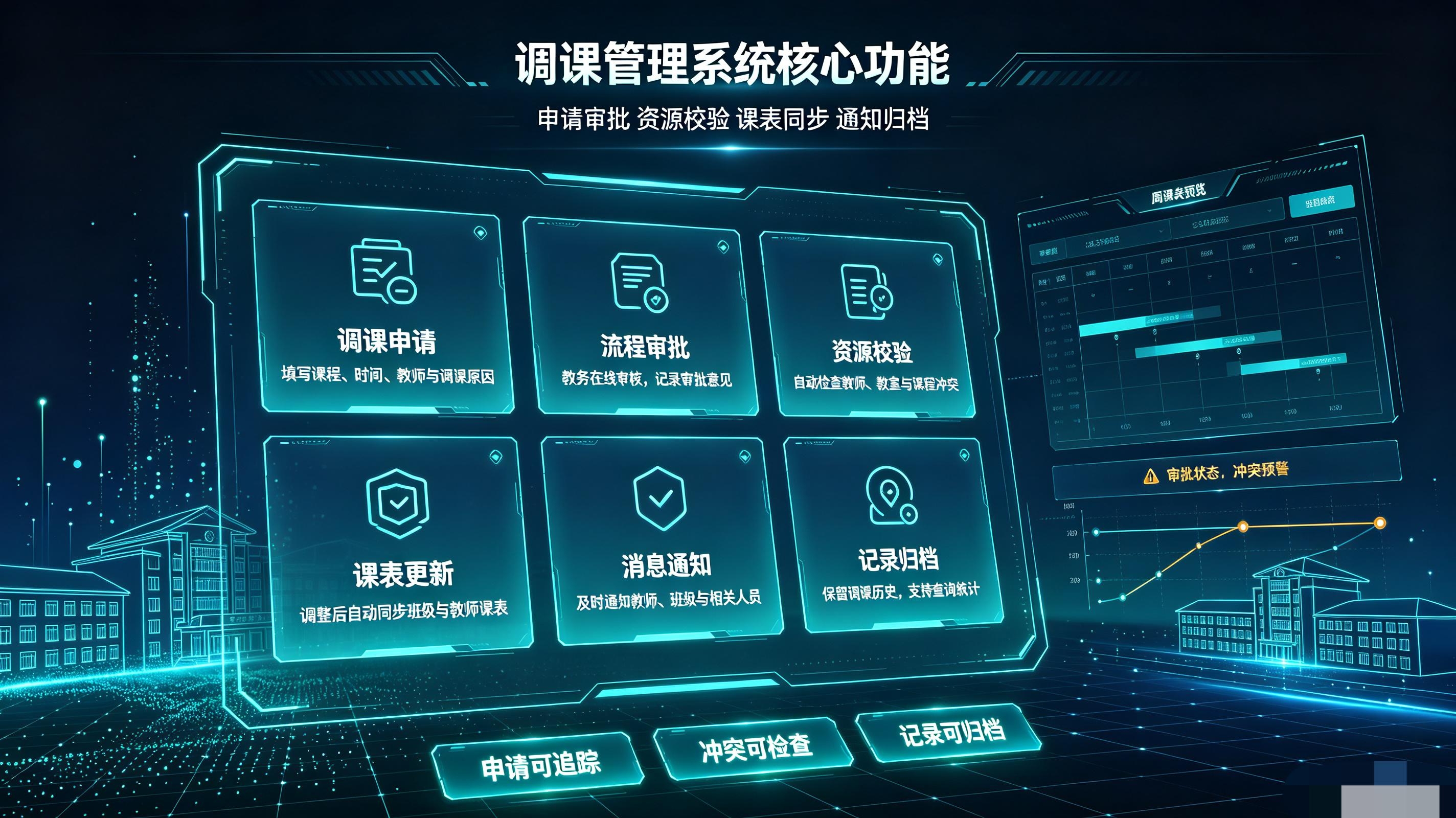 智慧校园调课管理系统：可视化调停课，规范教务排班管理(图3)