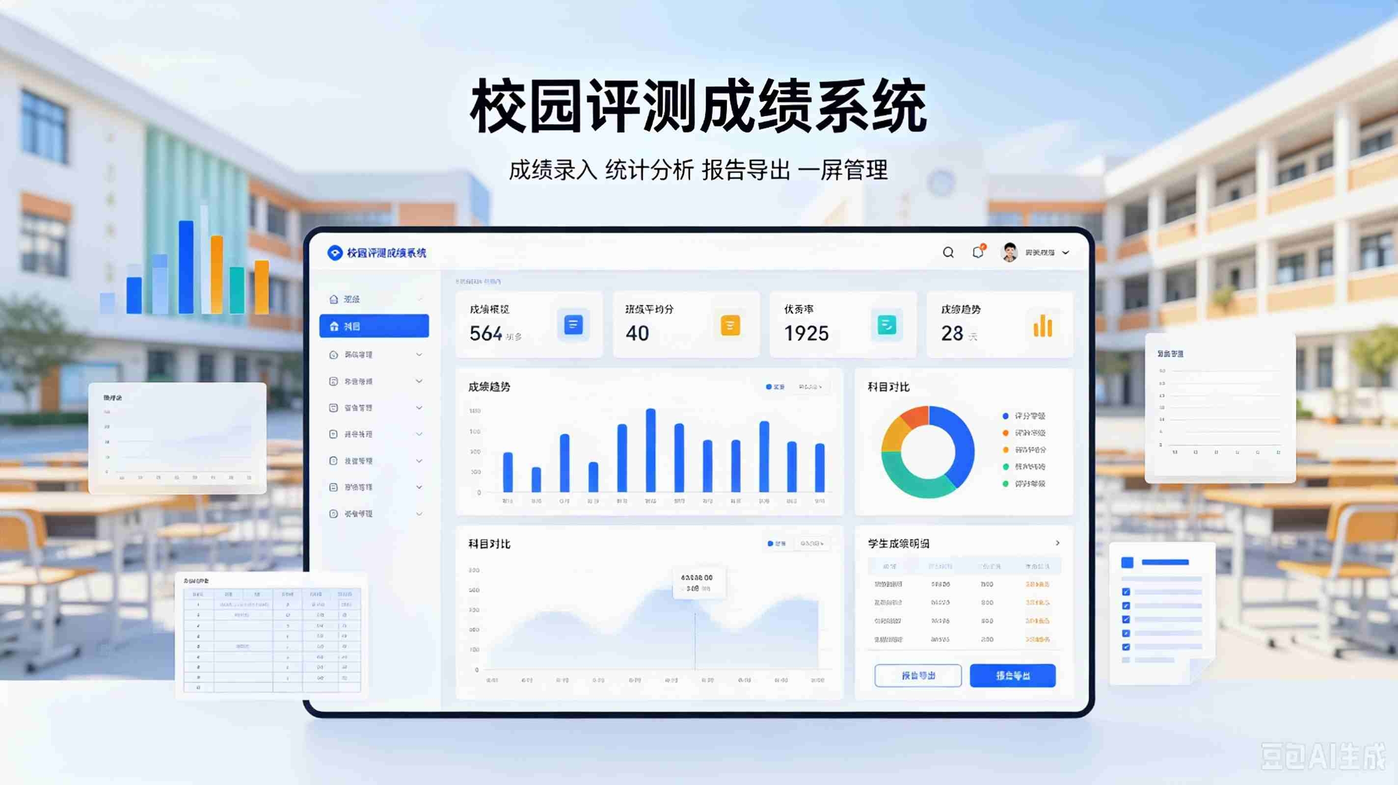 校园评测成绩系统：自动生成评测成绩，精准可视化考评数据