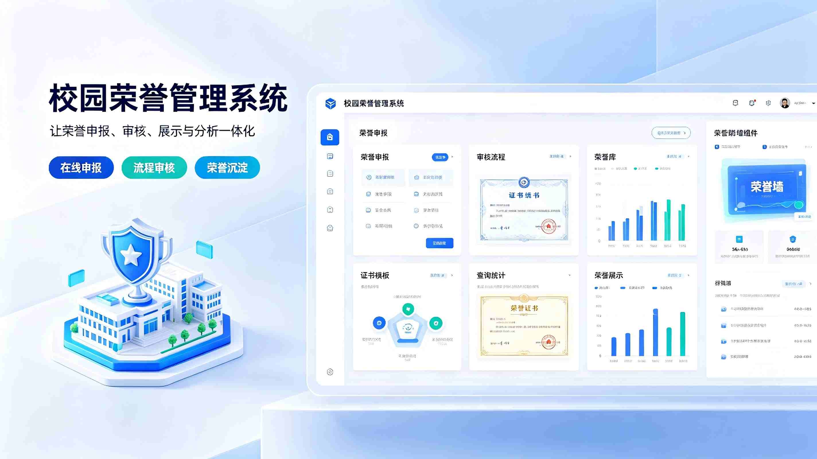 荣誉管理系统：标准化荣誉入库审批，可视化打造校园荣誉墙(图1)