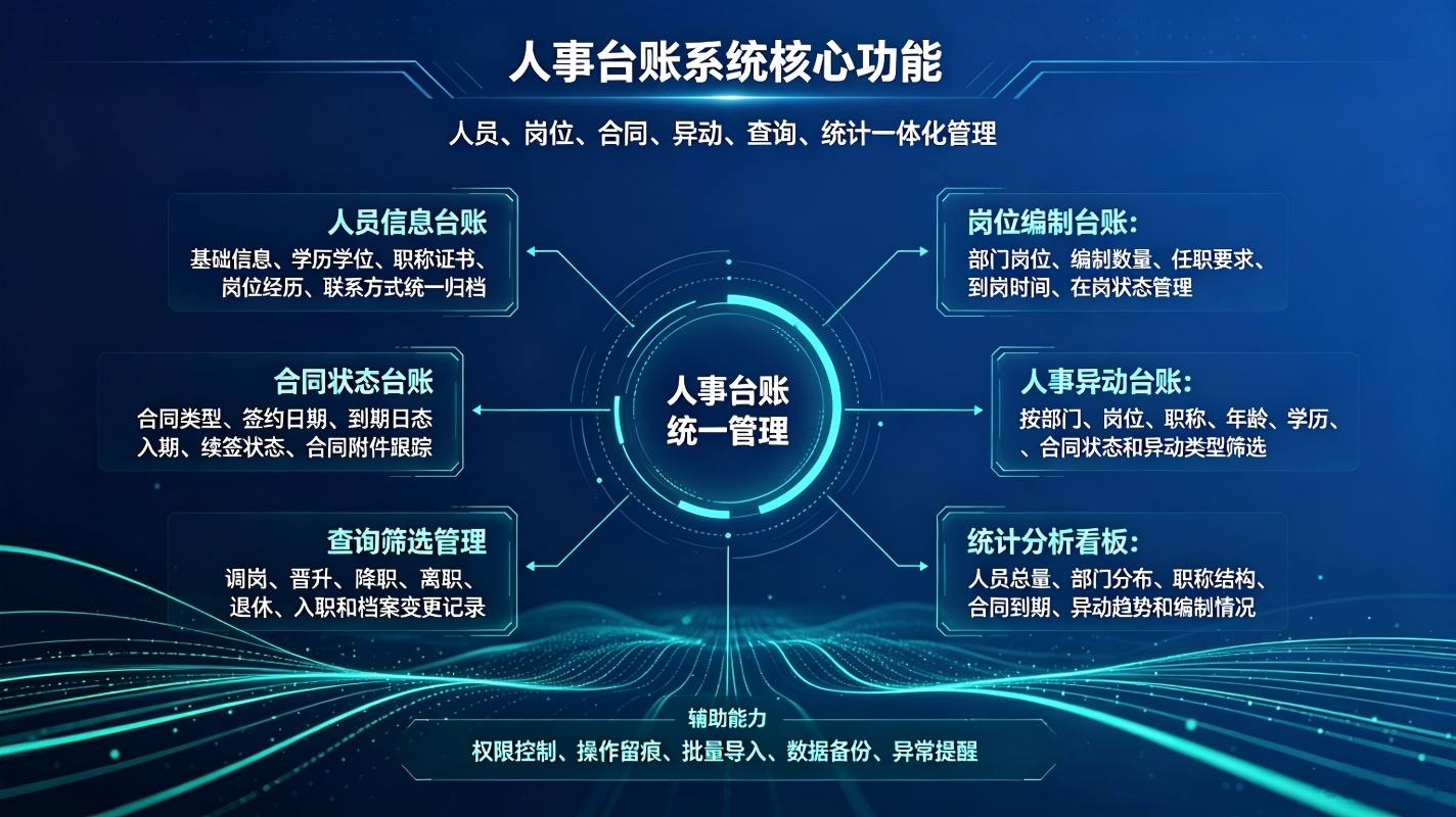 人事台账系统:教职工全维度档案数字化管理解决方案(图3) 人事台账系统:教职工全维度档案数字化管理解决方案(图3)