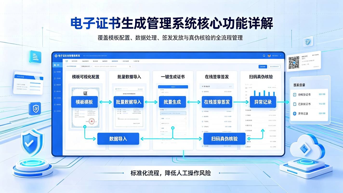 电子证书生成管理系统:校园证书数字化制作发放与溯源解决方案(图3) 电子证书生成管理系统:校园证书数字化制作发放与溯源解决方案(图3)