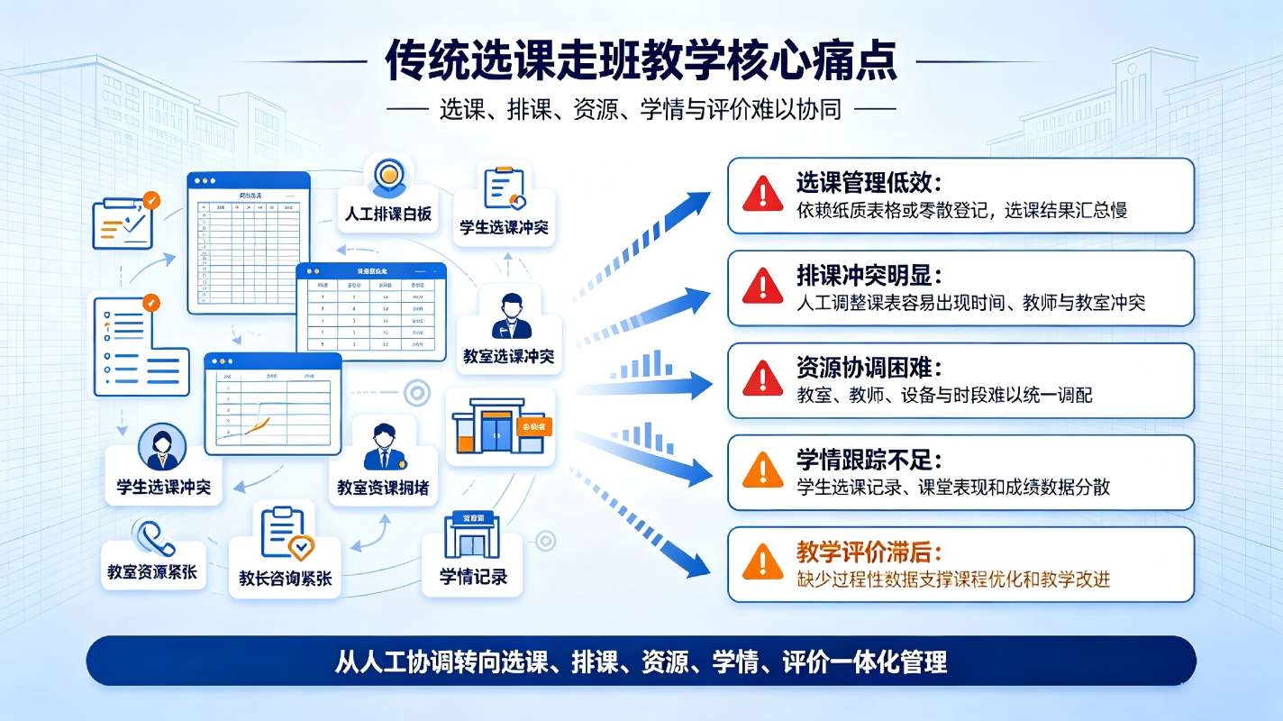 选课走班管理系统:新高考智能选科分班与走班教学解决方案(图2) 选课走班管理系统:新高考智能选科分班与走班教学解决方案(图2)