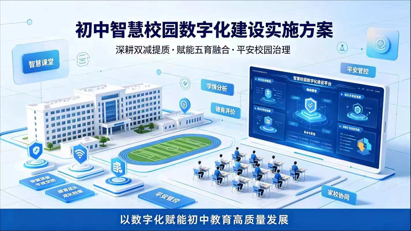 初中智慧校园数字化建设实施方案：赋能五育融合，平安校园治理(图1)