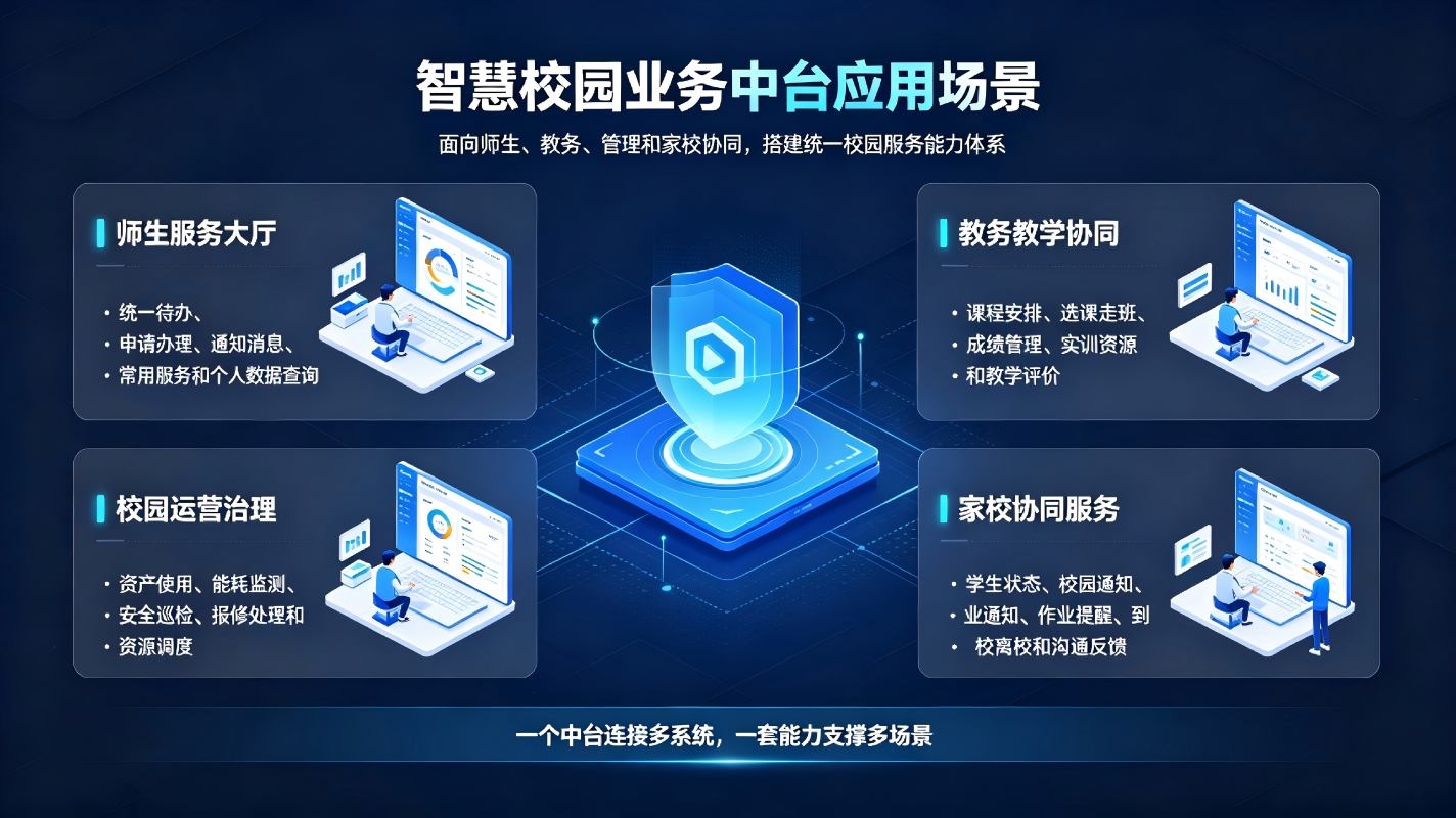 智慧校园业务中台:校园业务能力复用与跨系统协同数字化基座(图3) 智慧校园业务中台:校园业务能力复用与跨系统协同数字化基座(图3)
