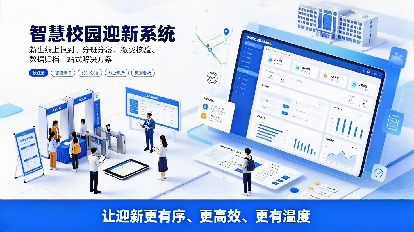 智慧校园迎新系统;新生线上报到,一站式入学数字化解决方案(图1) 智慧校园迎新系统:新生线上报到,一站式入学数字化解决方案(图1)