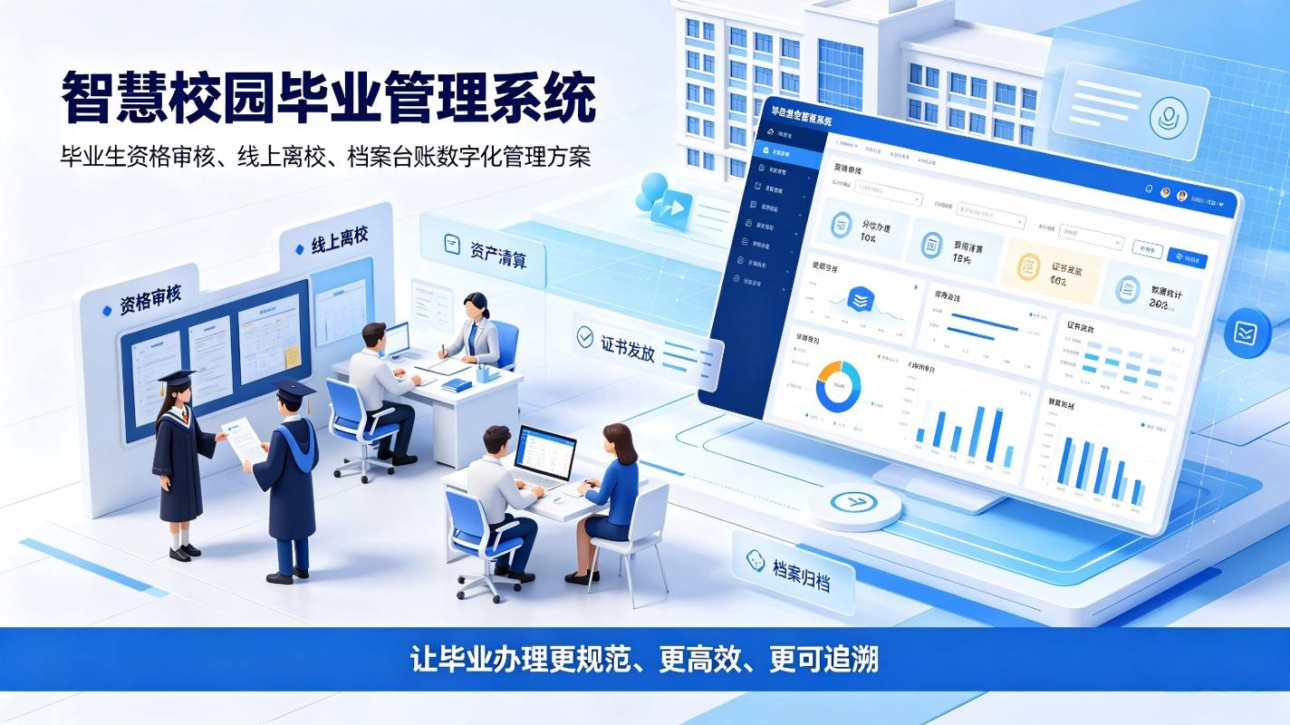 智慧校园毕业管理系统：院校毕业生离校，档案数字化管理