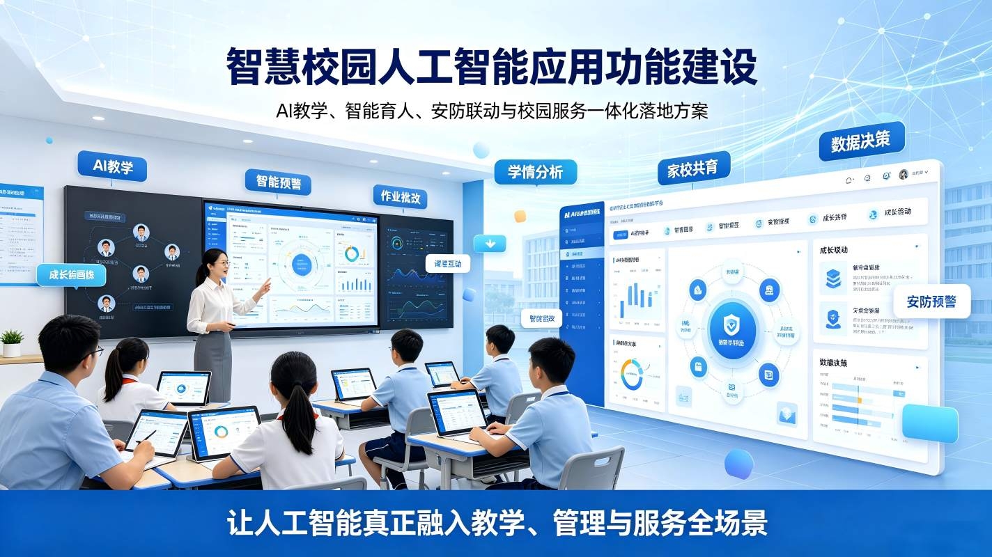 智慧校园人工智能应用功能建设：校园AI教学，治理，服务数字化落地方案