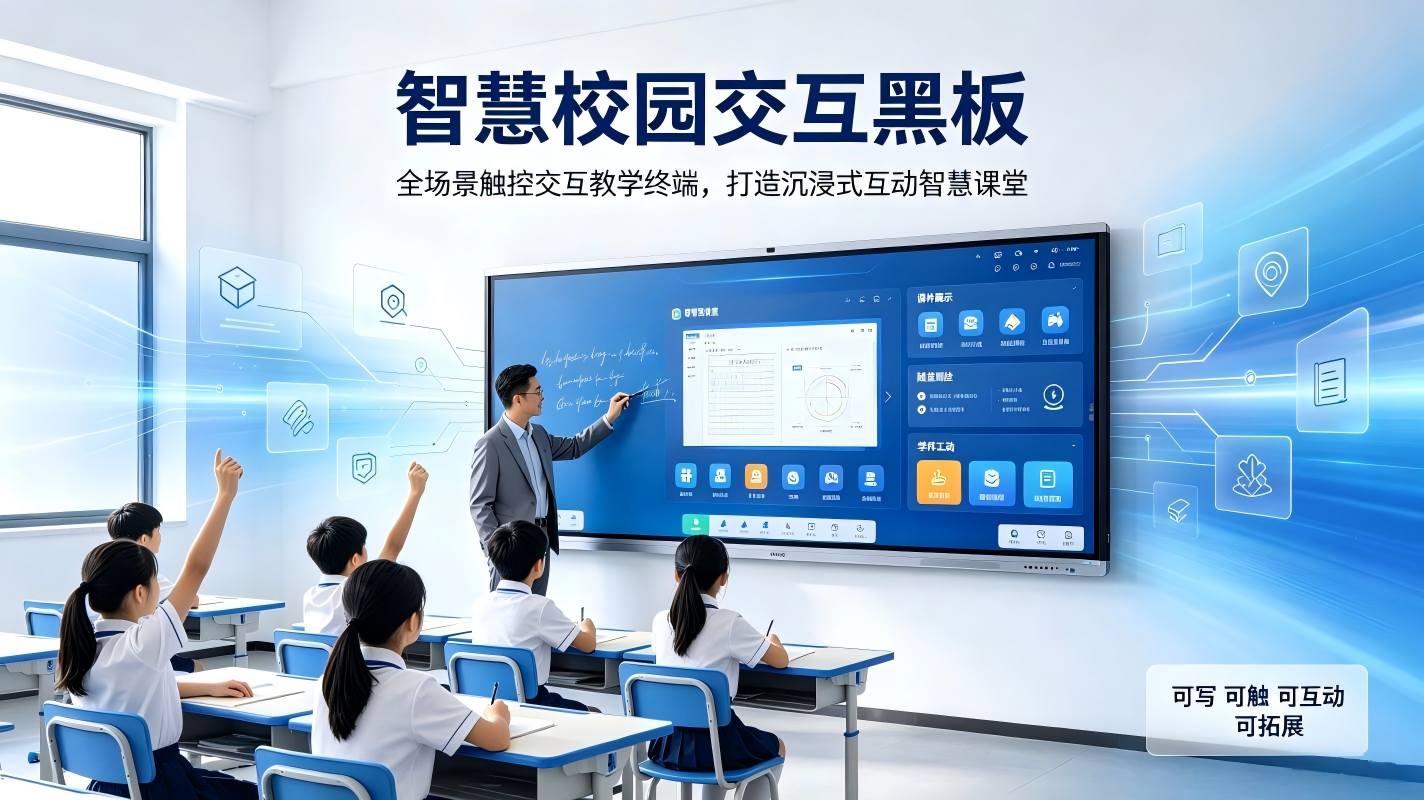 智慧校园交互黑板；全场景触控交互教学终端，打造沉浸式互动智慧课堂