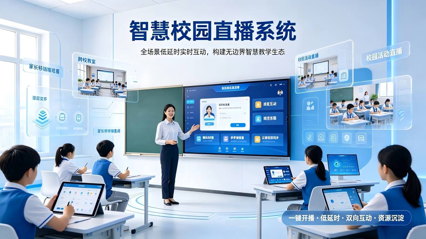 智慧校园直播系统：全场景低延时实时互动，构建无边界智慧教学生态