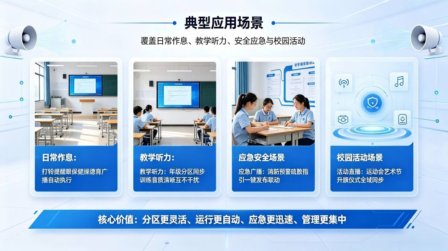 智慧校园校园广播系统:全域智能联动广播体系,打造智慧校园音视频管控中枢(图4) 智慧校园校园广播系统:全域智能联动广播体系,打造智慧校园音视频管控中枢(图4)