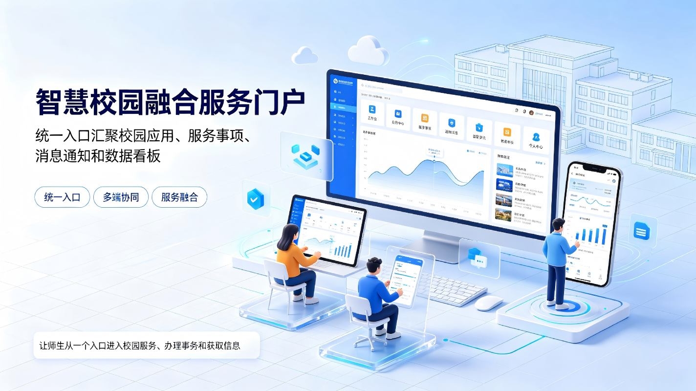 智慧校园融合服务门户:校园一站式服务与统一入口整体解决方案(图1) 智慧校园融合服务门户:校园一站式服务与统一入口整体解决方案(图1)