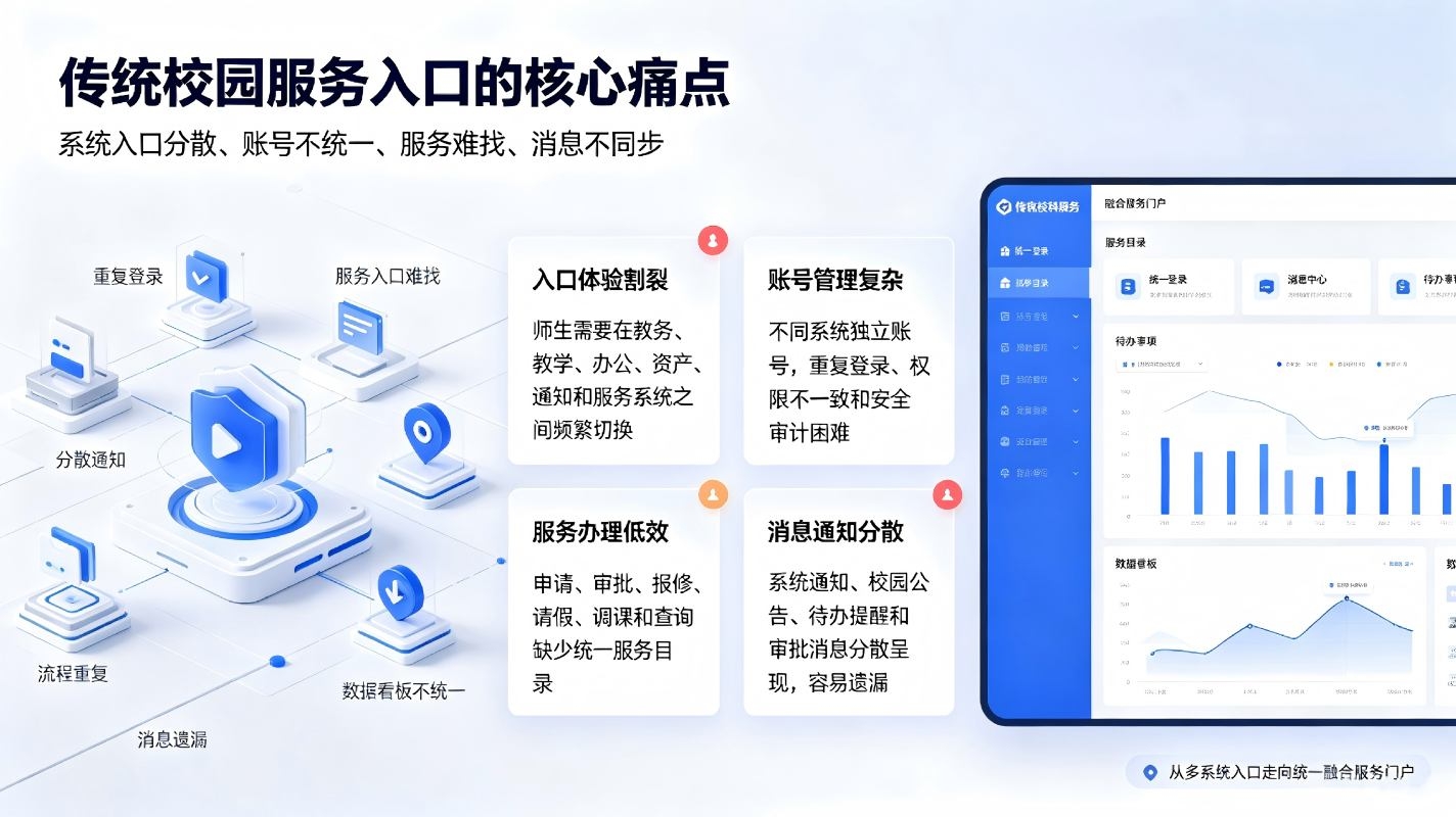 智慧校园融合服务门户:校园一站式服务与统一入口整体解决方案(图2) 智慧校园融合服务门户:校园一站式服务与统一入口整体解决方案(图2)
