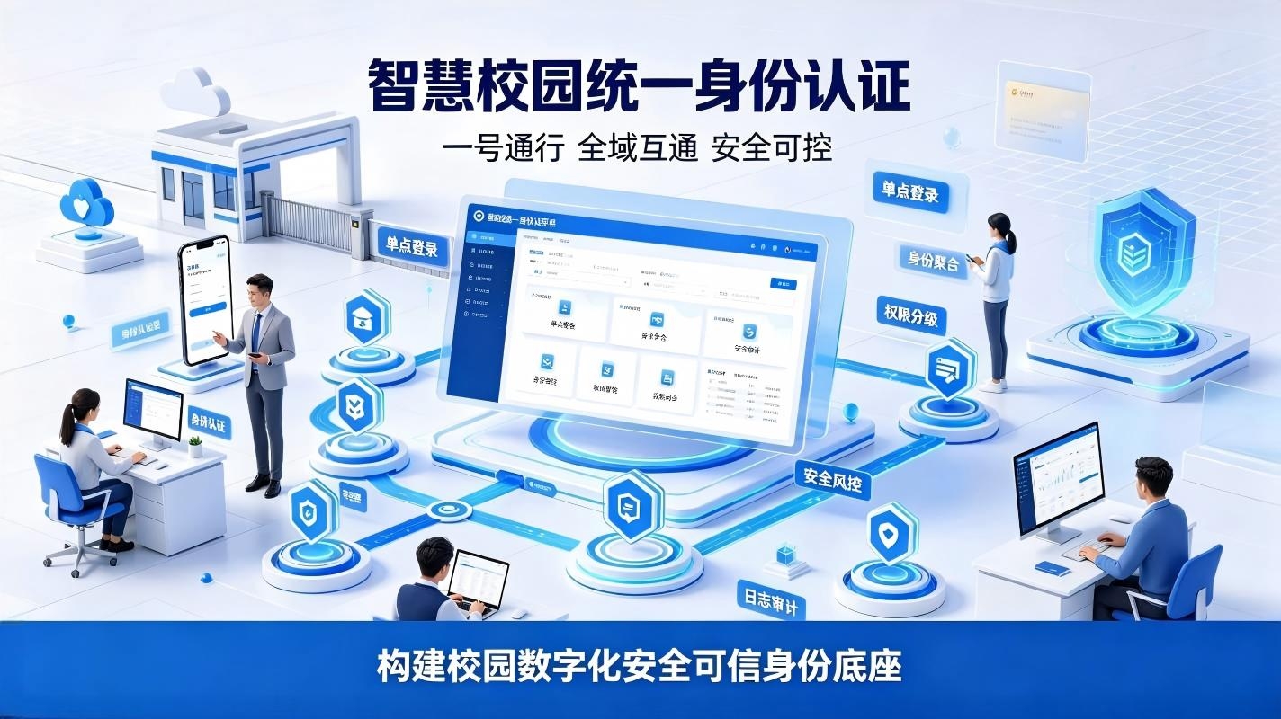 智慧校园统一身份认证:校园一站式单点登录与数字化安全管控方案(图1) 智慧校园统一身份认证:校园一站式单点登录与数字化安全管控方案(图1)