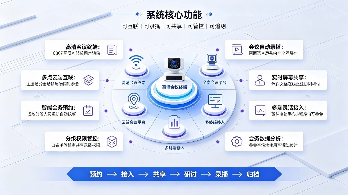 智慧校园远程会议系统建设方案:构建高效智慧校园会务体系(图3) 智慧校园远程会议系统建设方案:构建高效智慧校园会务体系(图3)