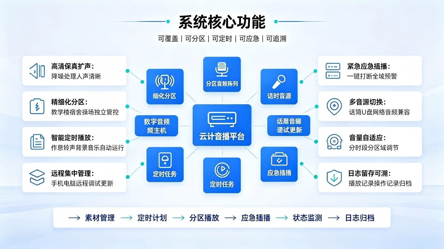 智慧校园音响广播系统建设方案:构建校园数字化广播音响体系(图3) 智慧校园音响广播系统建设方案:构建校园数字化广播音响体系(图3)