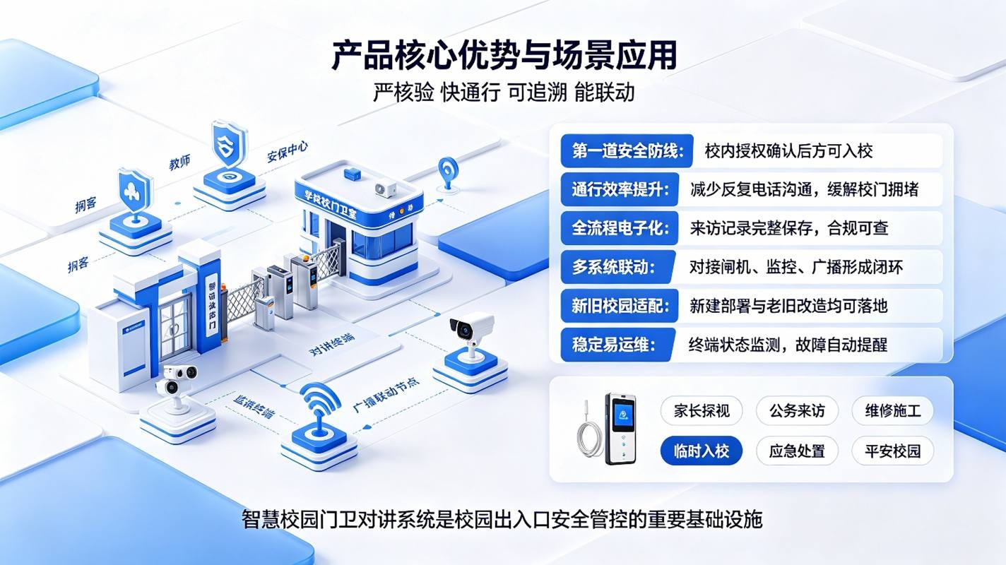 智慧校园门卫对讲系统:校门出入口安全管控数字化解决方案(图4) 智慧校园门卫对讲系统:校门出入口安全管控数字化解决方案(图4)