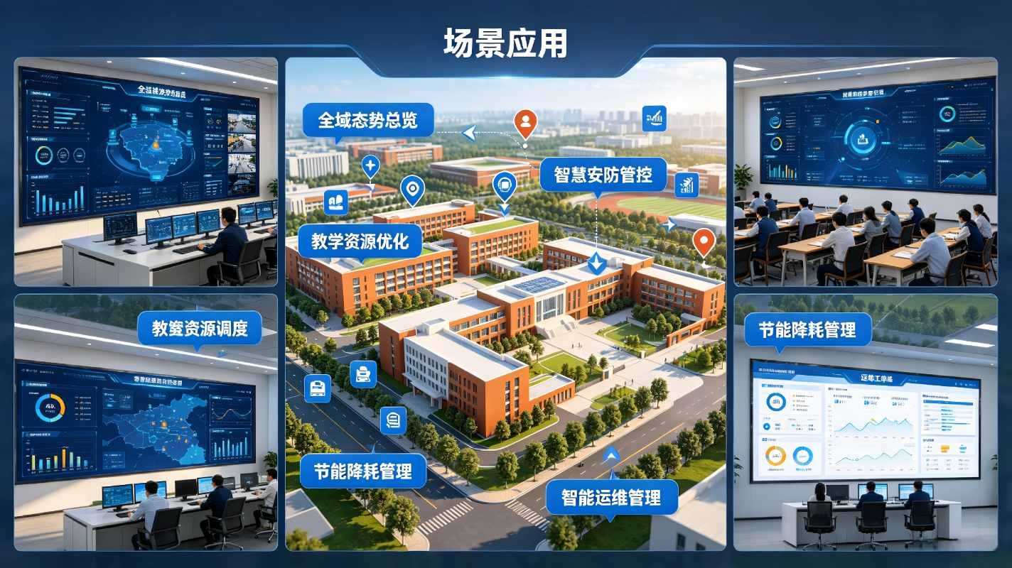 数字孪生校园运行态势系统:赋能智慧校园全域可视化智能管控(图4) 数字孪生校园运行态势系统:赋能智慧校园全域可视化智能管控(图4)
