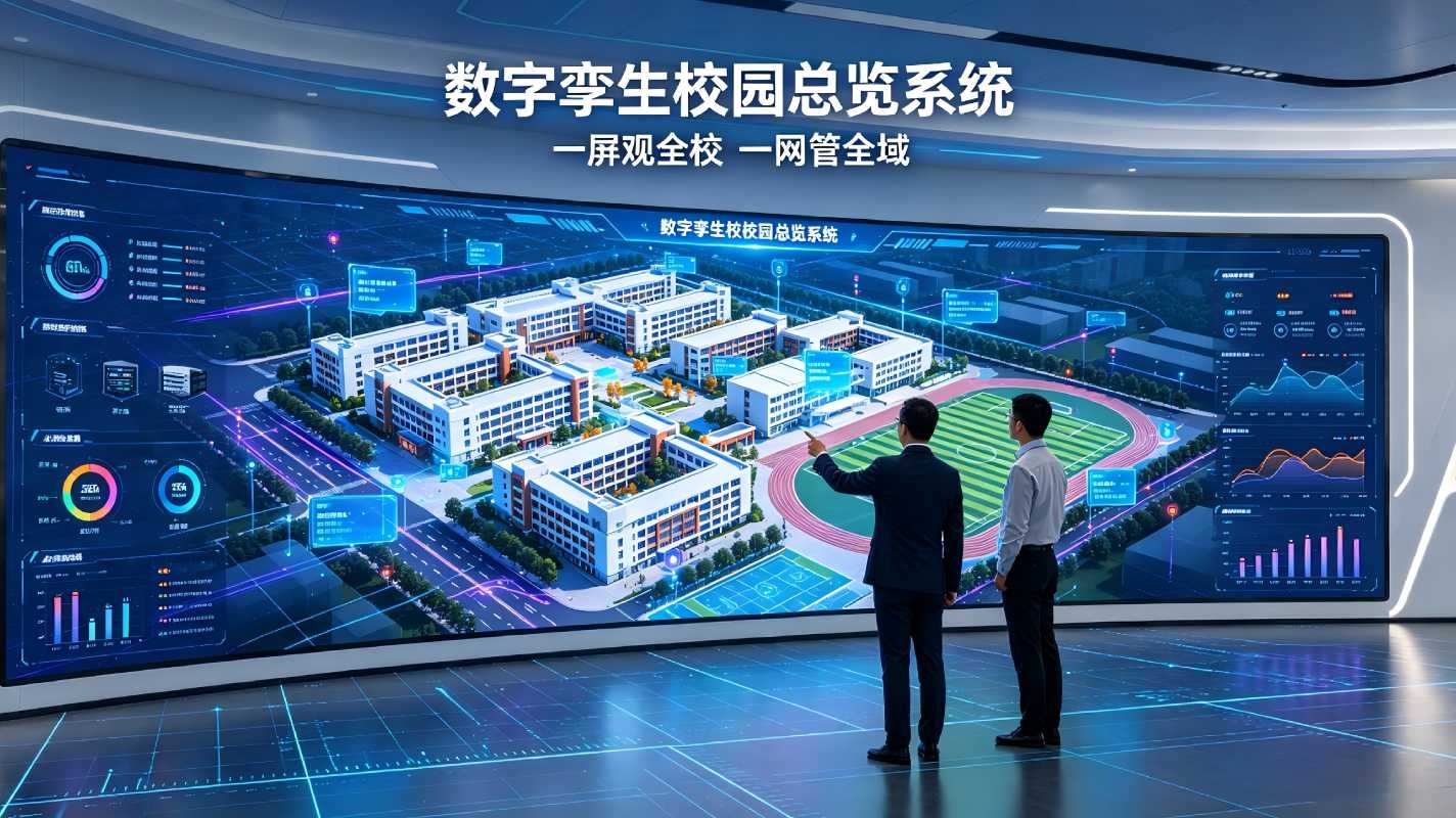 数字孪生校园总览系统:一屏统览校园全域智能可视化管控平台(图1) 数字孪生校园总览系统:一屏统览校园全域智能可视化管控平台(图1)