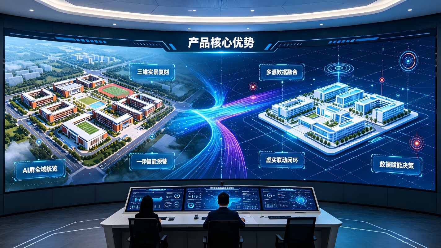 数字孪生校园总览系统:一屏统览校园全域智能可视化管控平台(图3) 数字孪生校园总览系统:一屏统览校园全域智能可视化管控平台(图3)