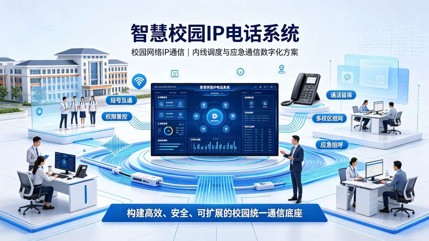 智慧校园IP电话系统：校园网络IP通信，内线调度与应急通信数字化方案(图1)
